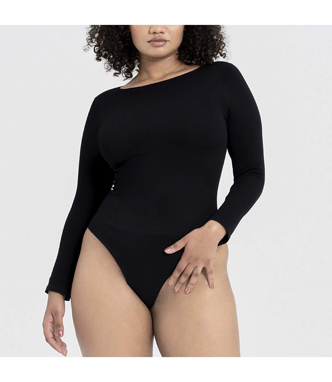 Ladies Essentials Long Sleeve Bodysuit Sculpting Recycled Stretch Fit-3