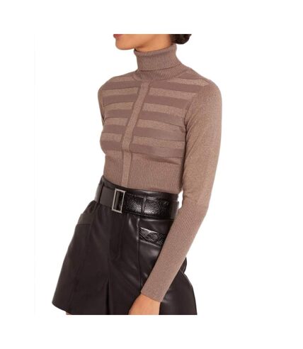 Pull Marron Brillant Femme Morgan Mentosa - XS