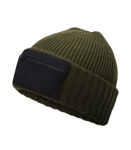 Bonnet adulte vert kaki / noir Beechfield