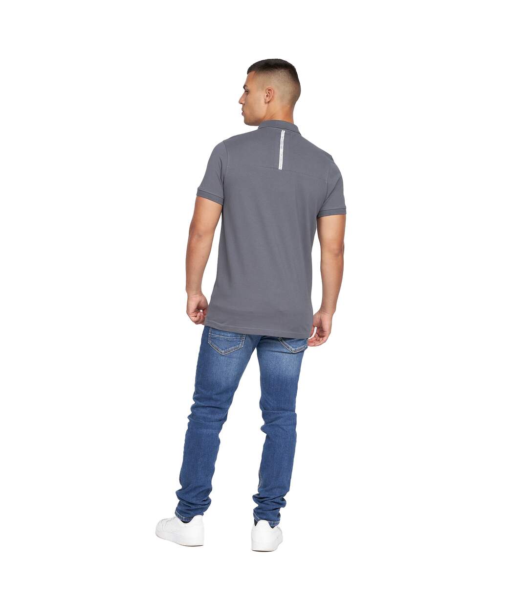 Mens Mcclay Polo Shirt Charcoal Crosshatch-3
