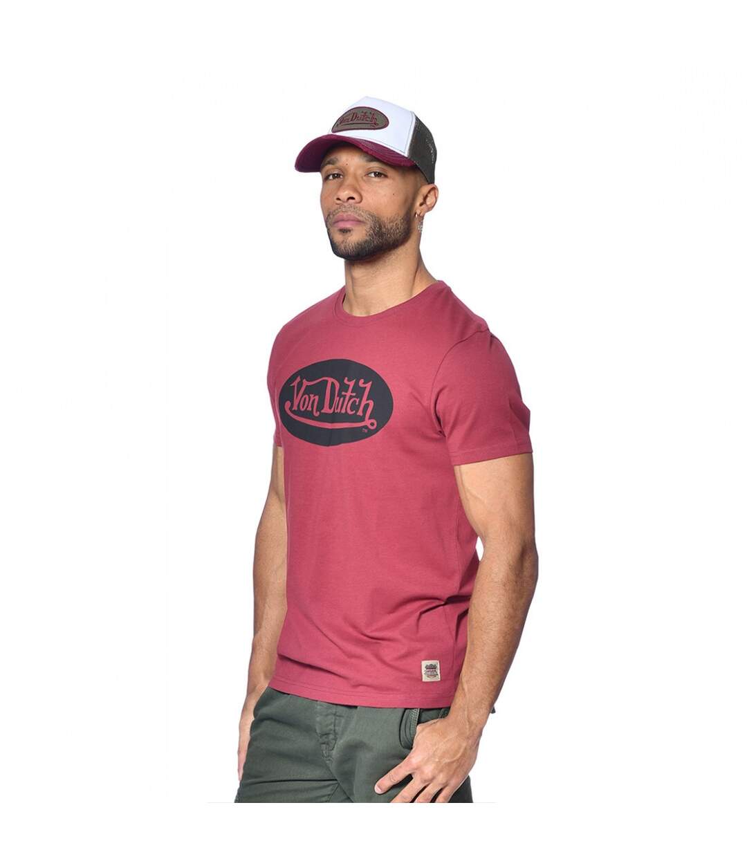 T-shirt Von Dutch col rond homme en coton Front