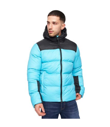 Mens chemerley hooded jacket turquoise/black Crosshatch