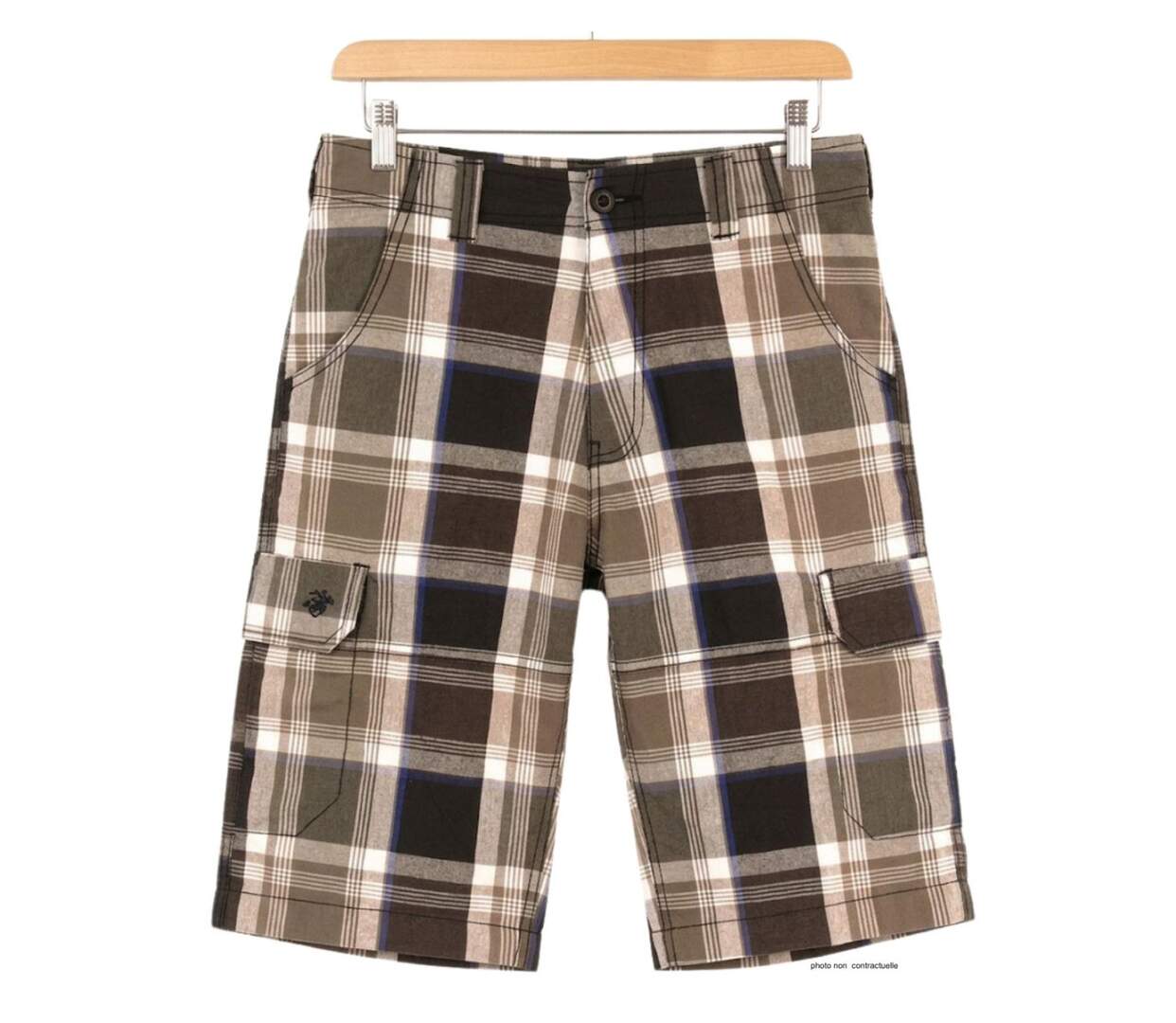 Bermuda WINCHESTER IVORY1 à carreaux en coton : le style géométrique gris et bleu pour l'été-2