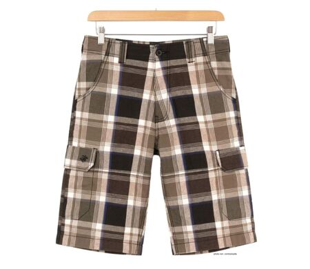Bermuda WINCHESTER IVORY1 à carreaux en coton : le style géométrique gris et bleu pour l'été