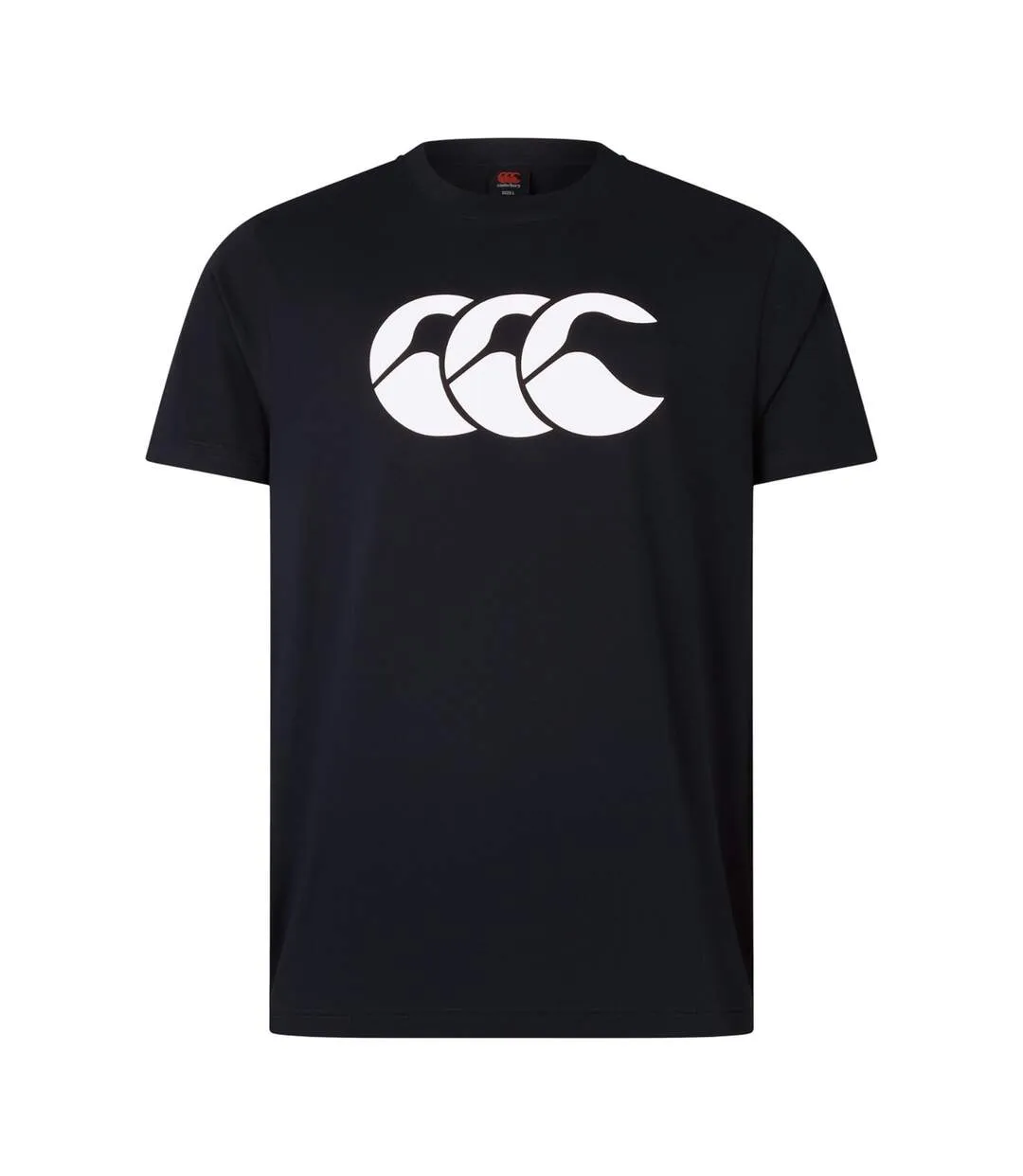 Mens Logo Organic Cotton T-shirt Black Red White Canterbury-1