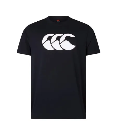 Mens Logo Organic Cotton T-shirt Black Red White Canterbury