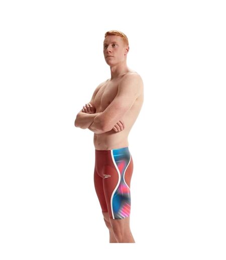 Mens Colour Block Jammer Shorts Red Blue Speedo