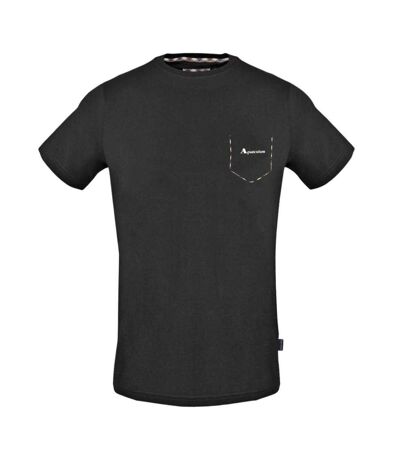 T-shirt Motif À Carreaux Homme Noir Aquascutum
