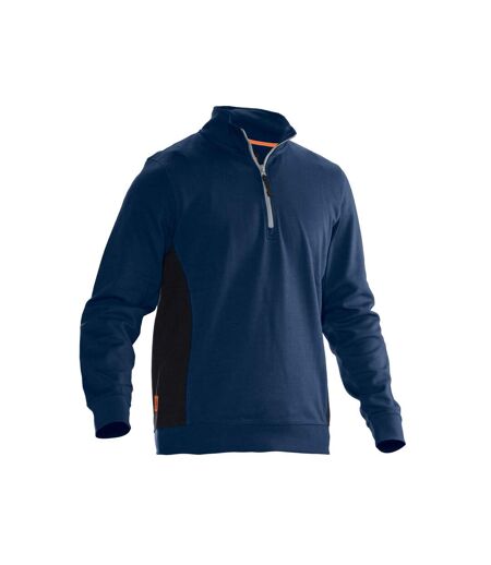 Jobman Mens Half Zip Sweatshirt (Navy/Black) - UTBC5243
