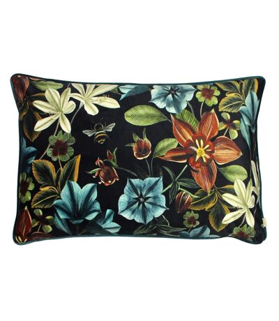 Midnight garden aquilegia cushion cover 40cm x 60cm teal Evans Lichfield