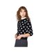 Womens/ladies Finleigh Sweatshirt Black White Boss-4