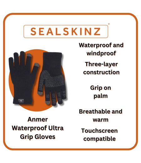 Mens Waterproof All Weather Ultra Grip Knitted Gloves