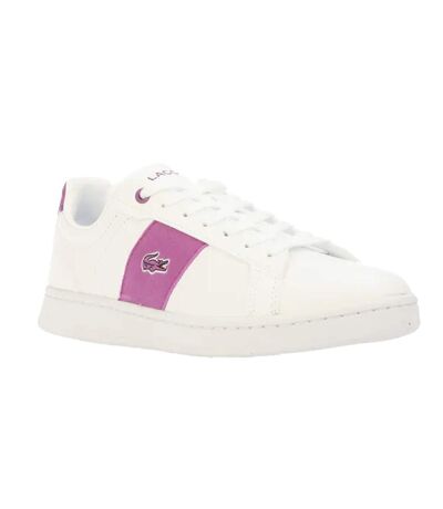 Womens/ladies carnaby pro leather trainers white/purple Lacoste