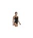 Maillot De Bain 1 Pièce Motif/style 3 Rayures Femme Noir Blanc Adidas-1