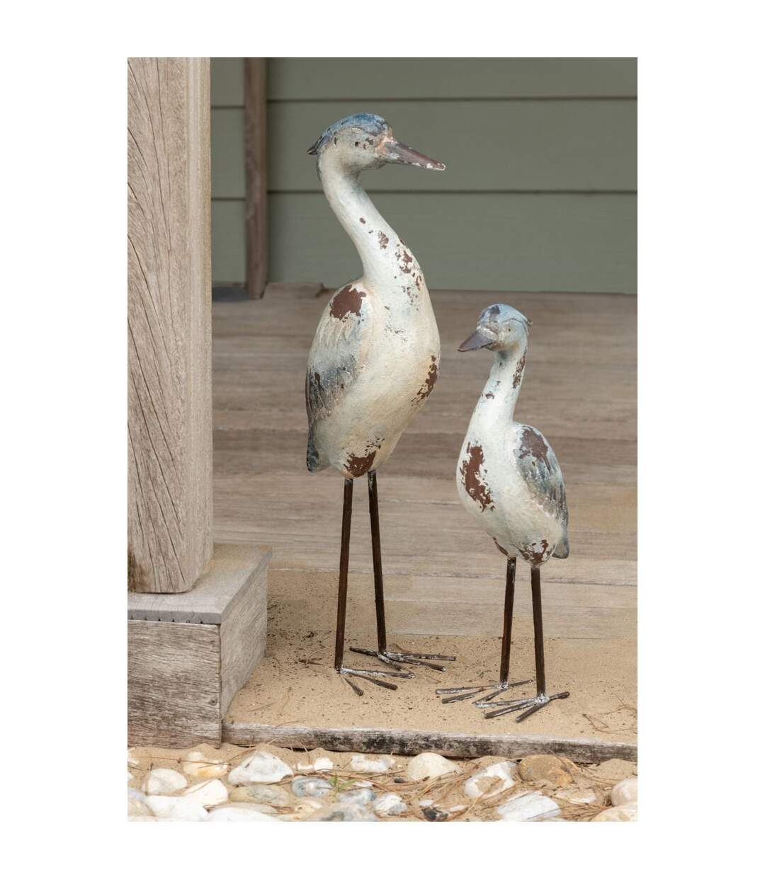 Statue Oiseau d'Extérieur Basil 51cm Bleu-5