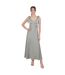 Womens/ladies Satin Tie Shoulder Bridesmaid Maxi Dress Sage Green Deluxe-1