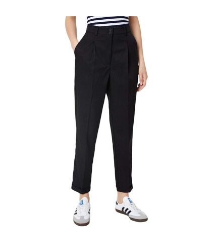 Womens/ladies double button trousers black Dorothy Perkins