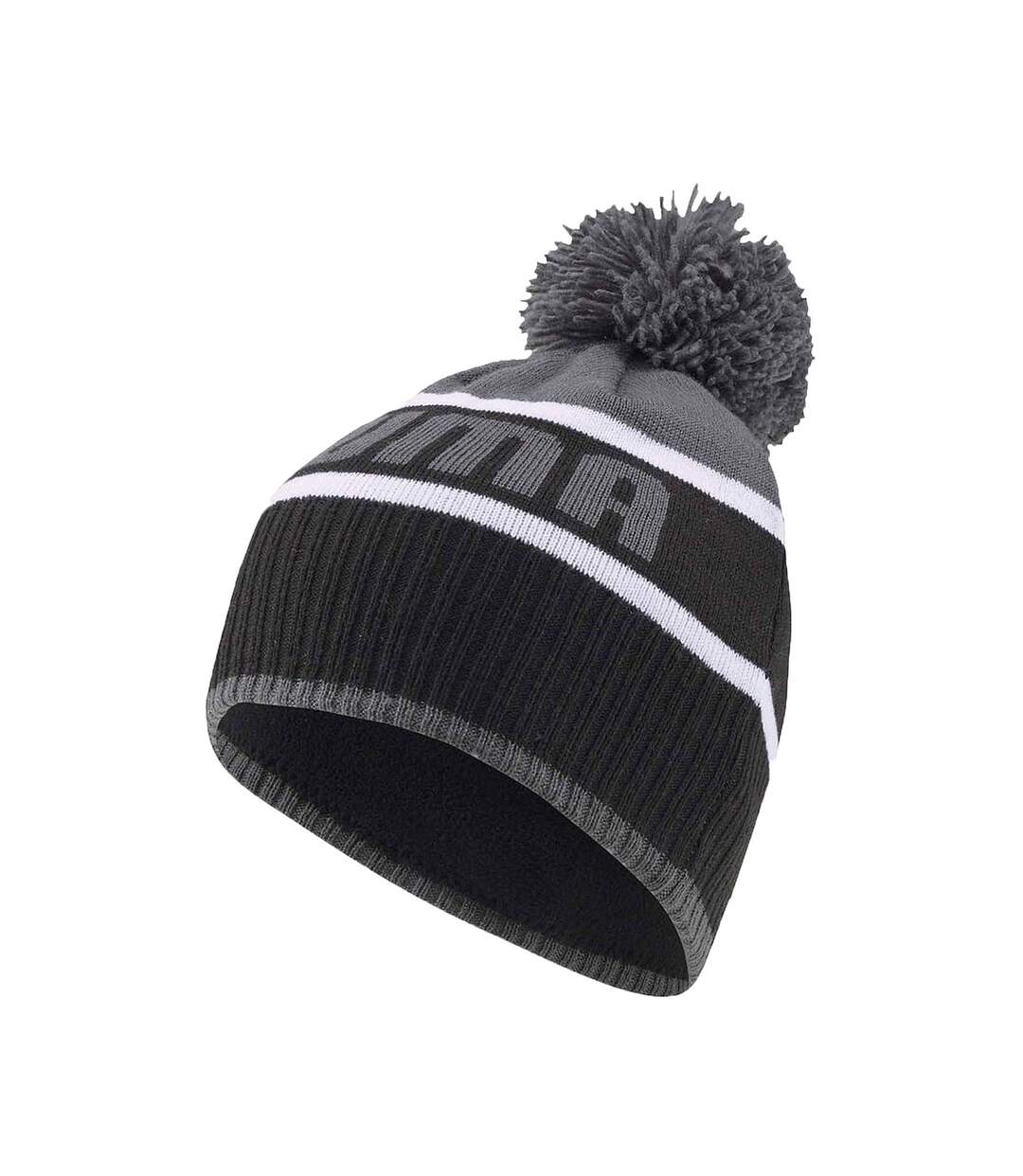 Unisex adult pom pom beanie black/dark shadow Puma-1