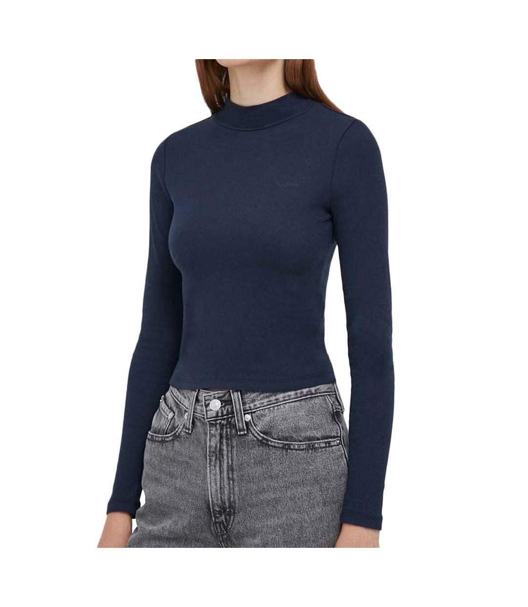 T-shirt manches longues marine femme pepe jeans winona perkins-1