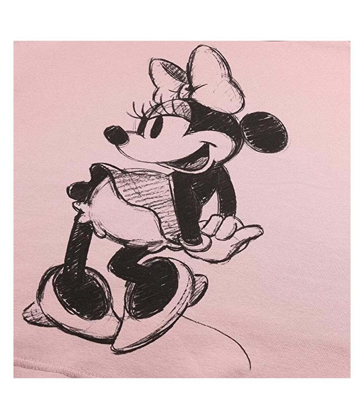 Disney Womens/Ladies Minnie Mouse Sketch Crop Sweatshirt (Dusky Pink)