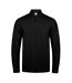 Skinni Fit Mens Stretch Long-Sleeved Polo Shirt (Black) - UTRW9074