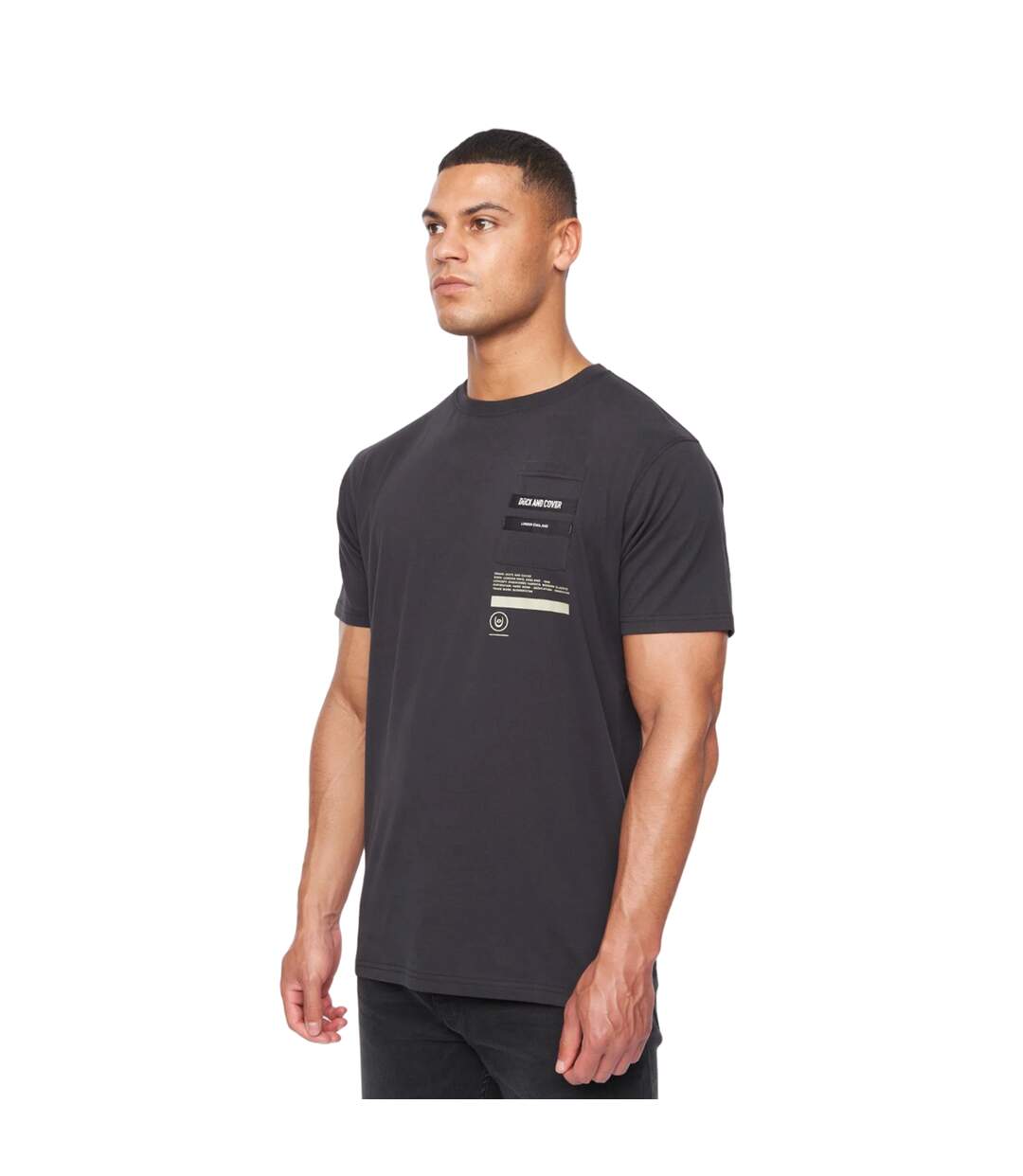 Mens heningys t-shirt black Duck and Cover-3