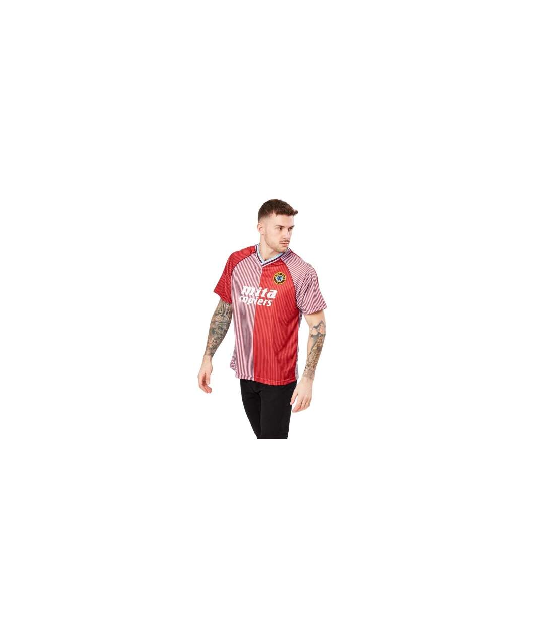 Mens Aston Villa Fc T-shirt Claret Blue Score Draw-1
