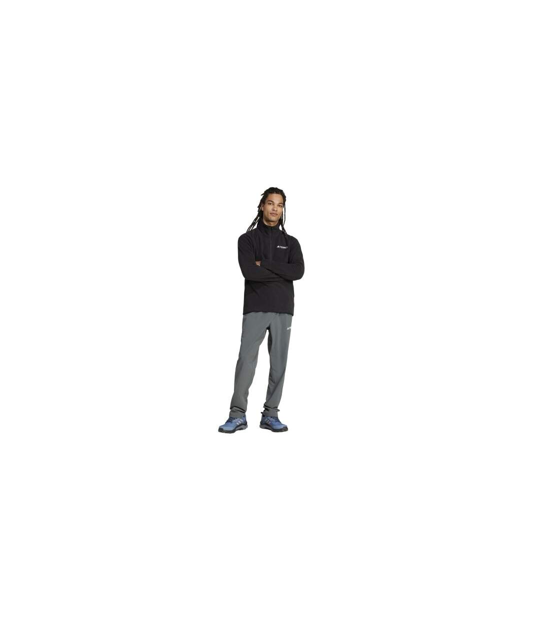 Mens Terrex Multi Essentials Half Zip Fleece Jacket Black Adidas-1