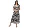Robe longue été manches courtes Cataleya noir et beige Coton Du Monde-1