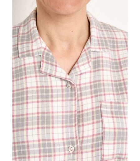 Chemise de nuit liquette flanelle carreaux coton gratté