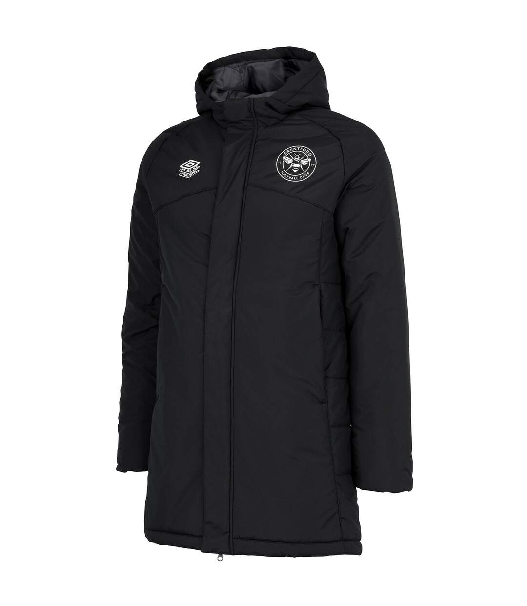 Brentford FC Mens 22/23 Umbro Padded Jacket (Black/Carbon)