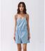 Combishort femme imprimé à  bretelles bleu jean - Style décontracté et féminin-3