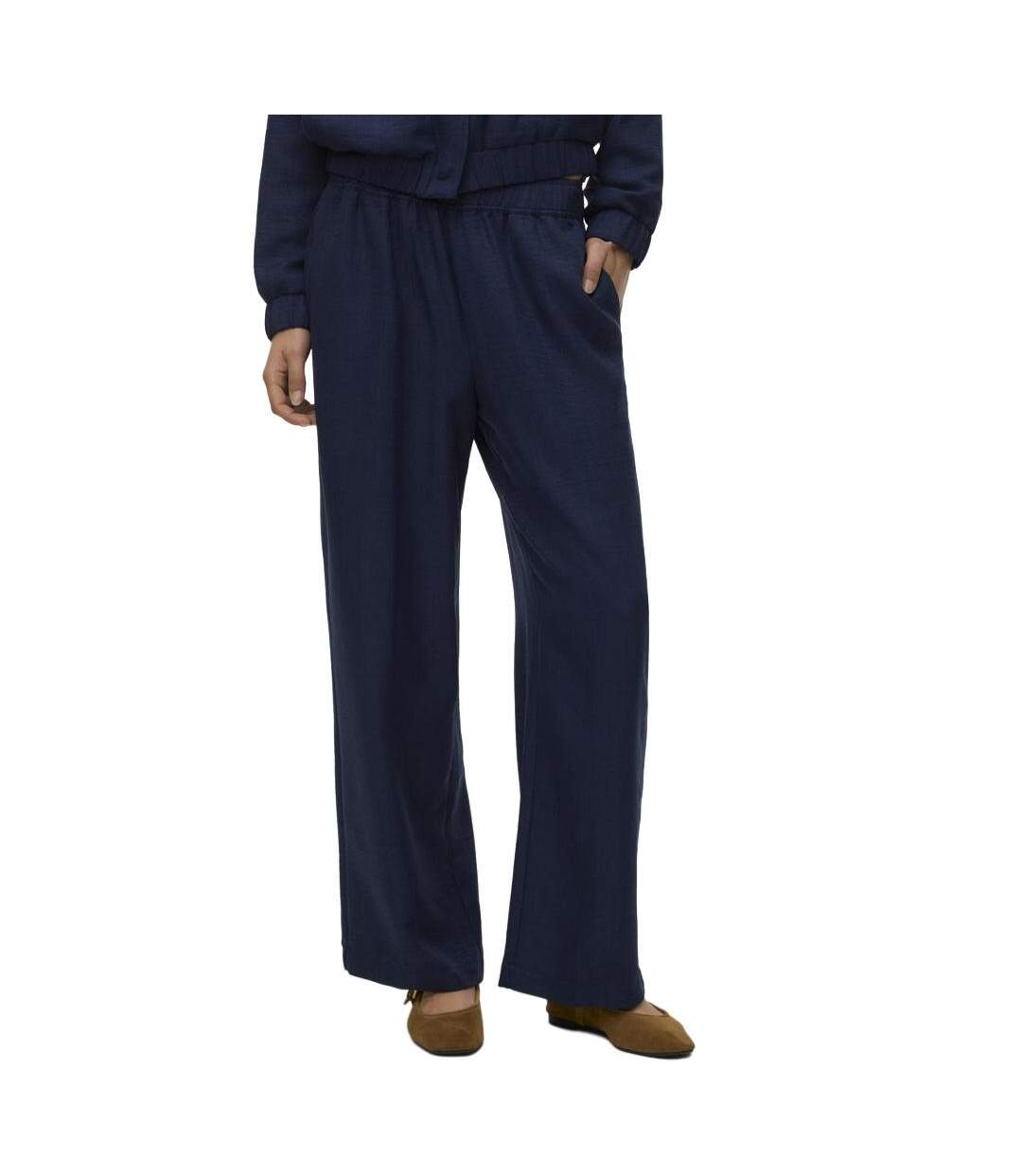 Pantalon fluide marine femme vero moda melaneyss-1