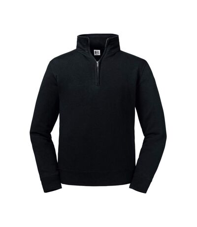Russell Mens Authentic Zip Neck Sweatshirt (Black) - UTPC4069