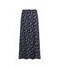Womens/ladies medivet floral jersey maxi skirt navy blue Weird Fish-1