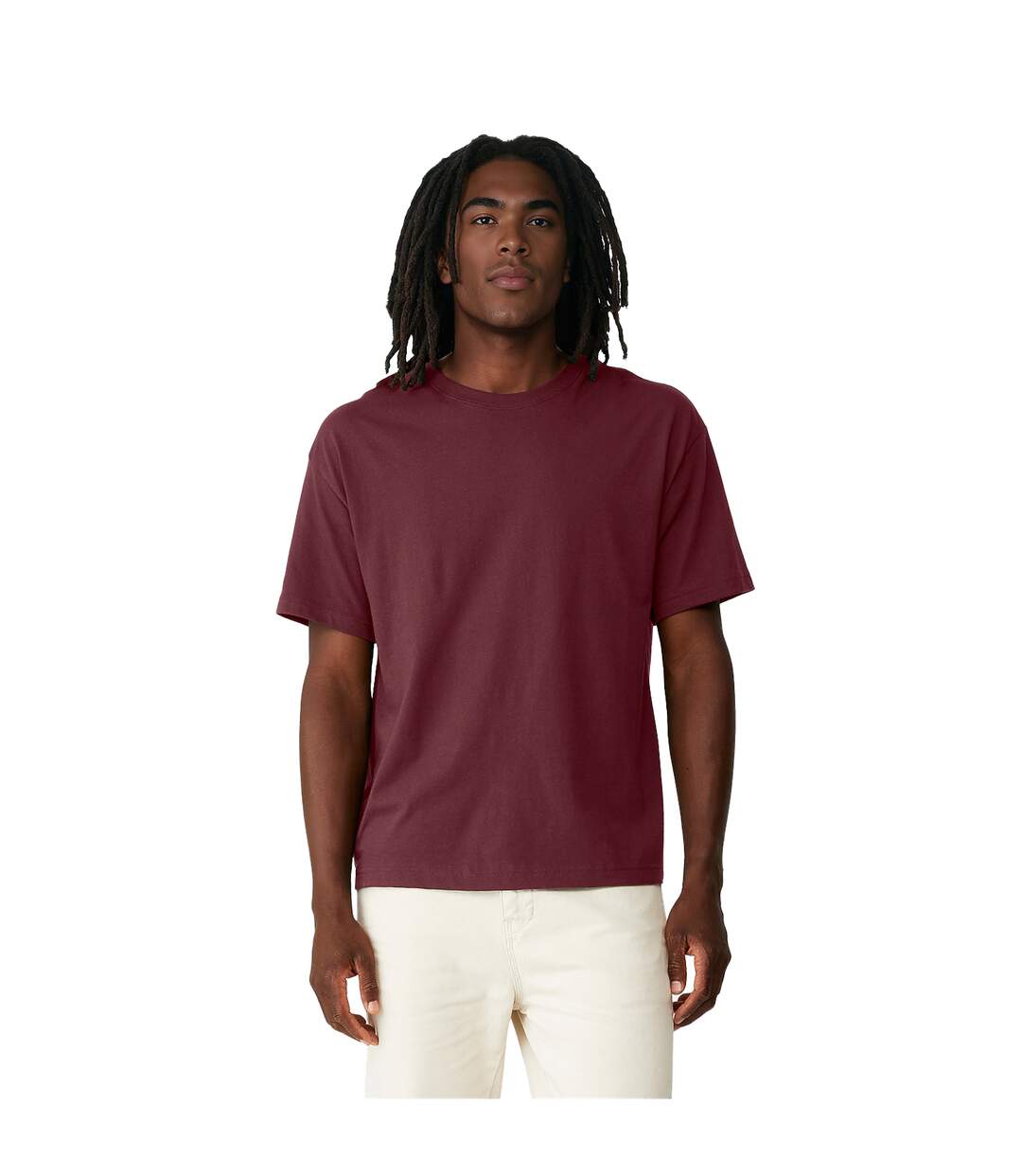 Unisex Adult Heavyweight Boxy T-shirt Maroon Bella + Canvas-4