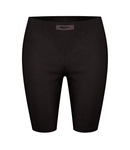 Womens/ladies Ribbed Cycling Shorts Off Black Fear Of God Essentials