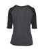 Haut Manches ¾ Motif/style Contrasté Femme Charbon Noir Urban Classics-2