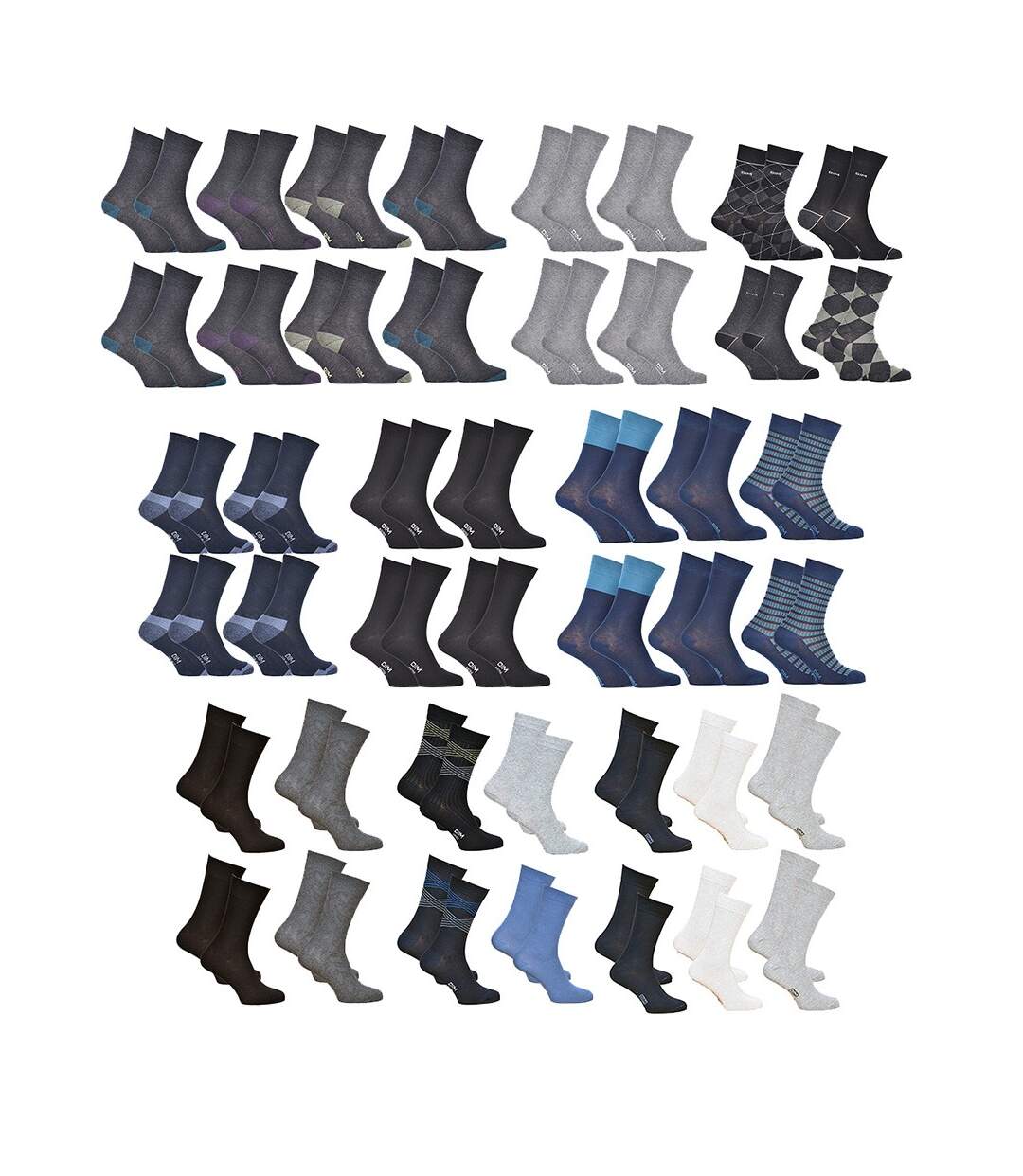 Chaussettes homme DIM en Coton Confort et Elegance -Assortiment modèles photos selon arrivages- Pack de 10 paires Surprise-1