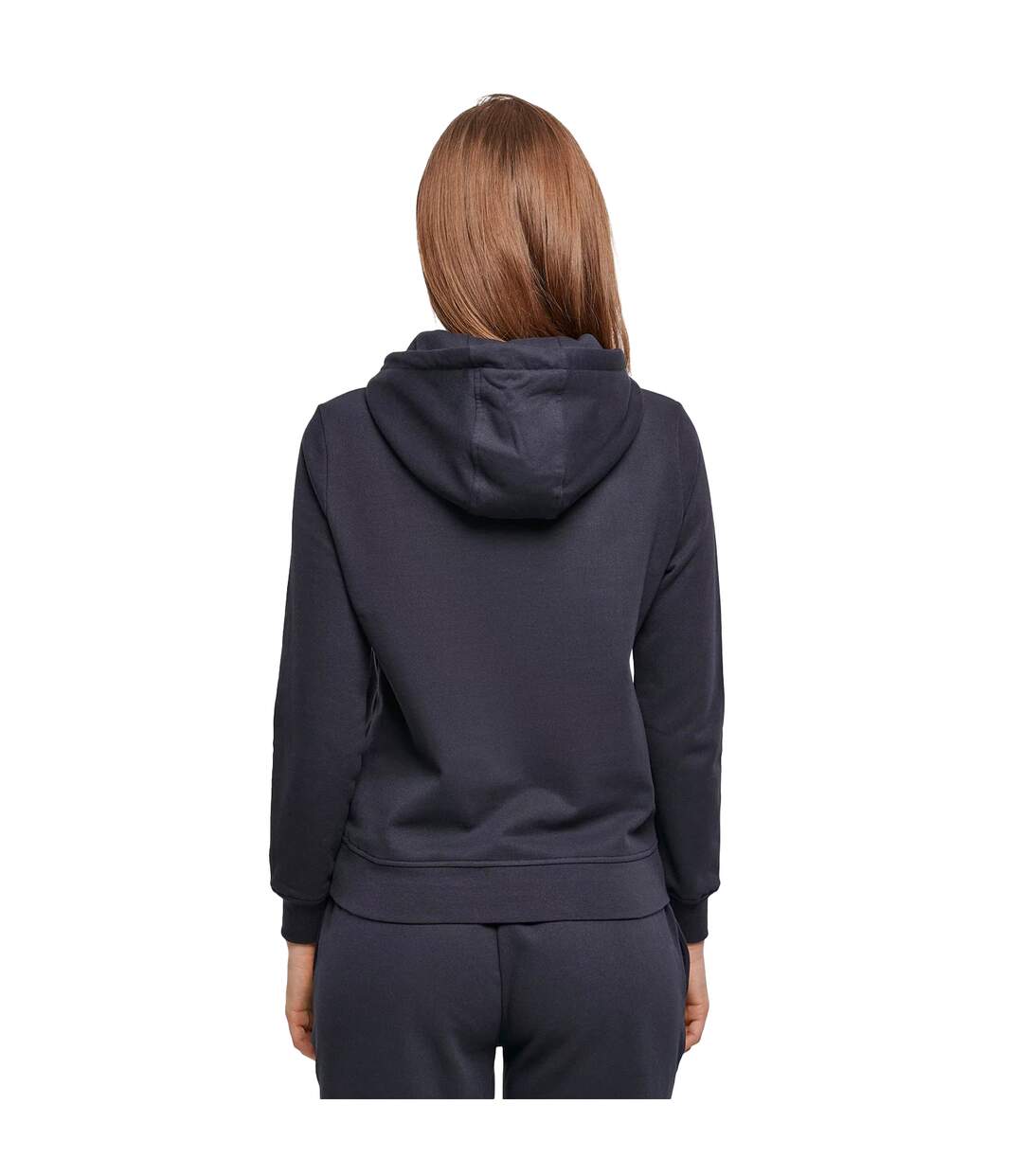 Sweat À Capuche Basic Femme Bleu Marine Build Your Brand-3