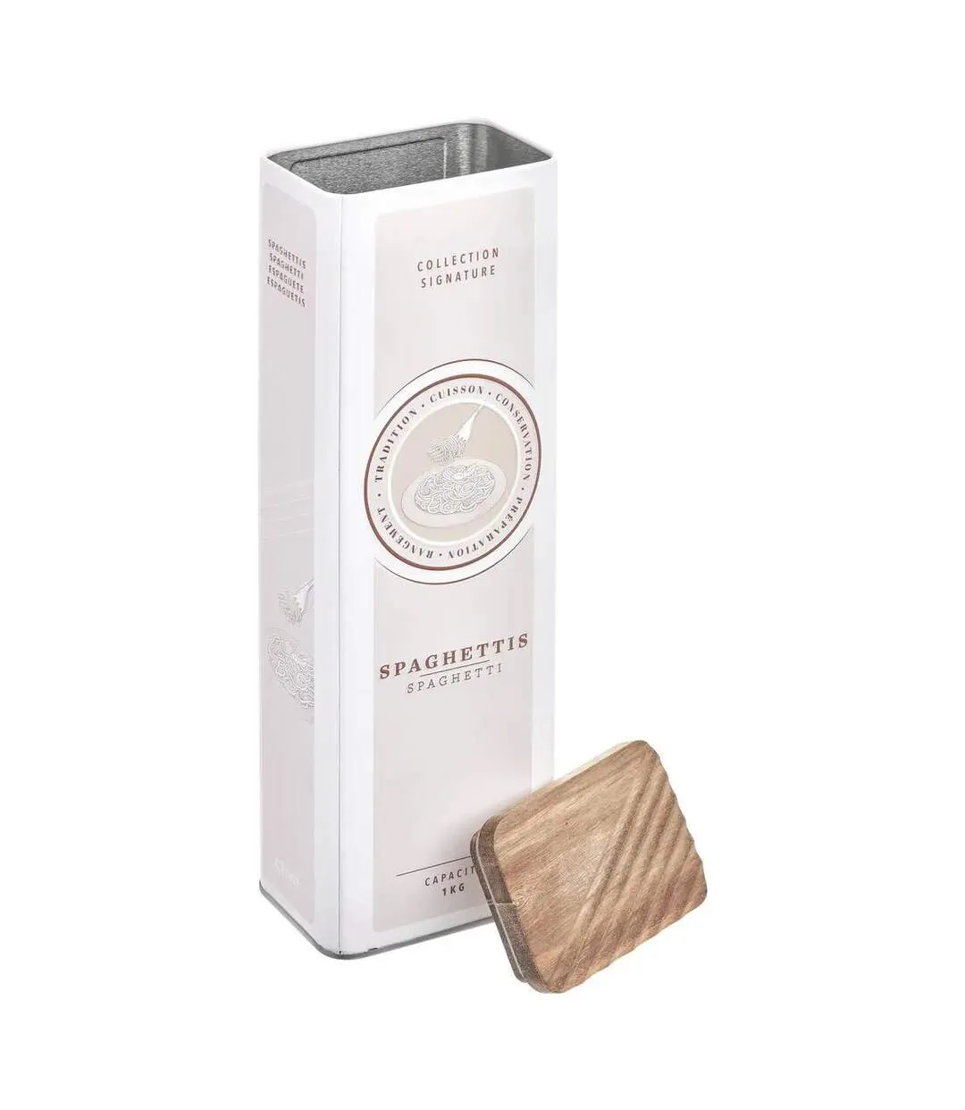 Boîte à Spaghettis en Métal Signature 28cm Crème-2
