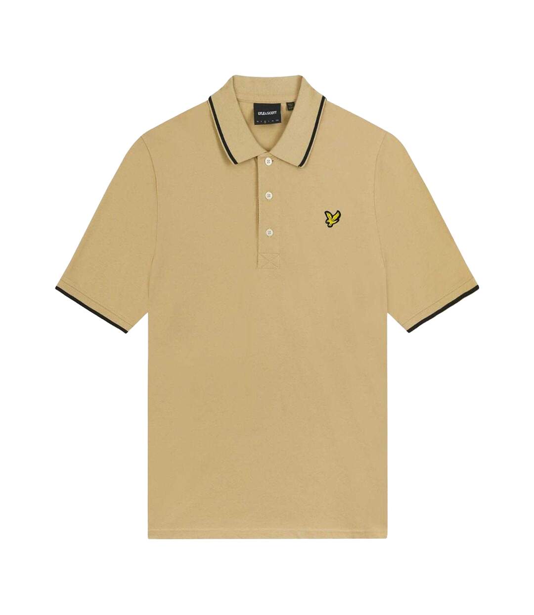 Polo Motif Rayure Contrastée Sur Bord Homme Beige Lyle & Scott-2