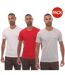 Pack Of 3  Mens Contrast Logo T-shirt  Red White Grey Hugo-1