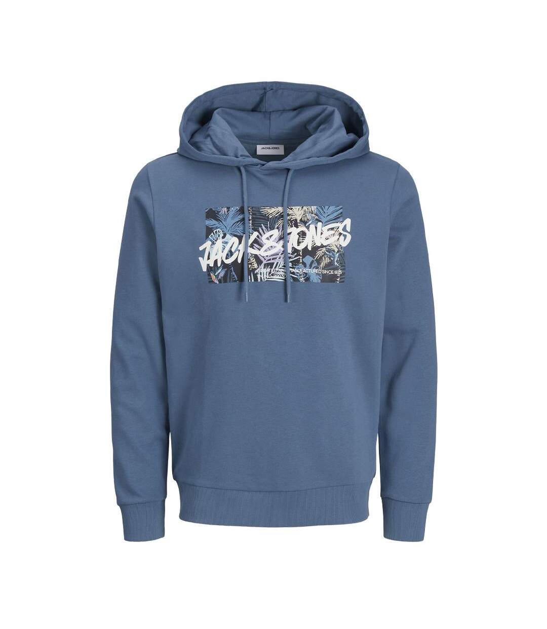 Sweat à capuche bleu homme jack & jones hawaii - l-3