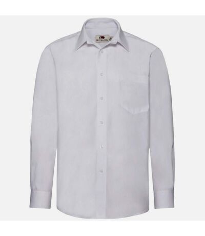 Fruit Of The Loom Mens Long Sleeve Poplin Shirt (White)