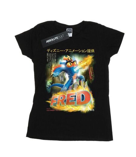 Disney - T-shirt BIG HERO FRED ANIME POSTER - Femme (Noir) - UTBI15069