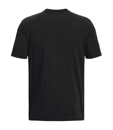 Mens Crew Neck Relaxed Fit Short-sleeved T-shirt Black White Under Armour