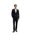 Mens Lapel Collar Suit Jacket Black Boss-1