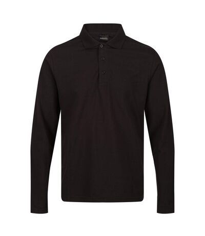 Regatta Mens Pro Long-Sleeved Polo Shirt (Black) - UTRG9339