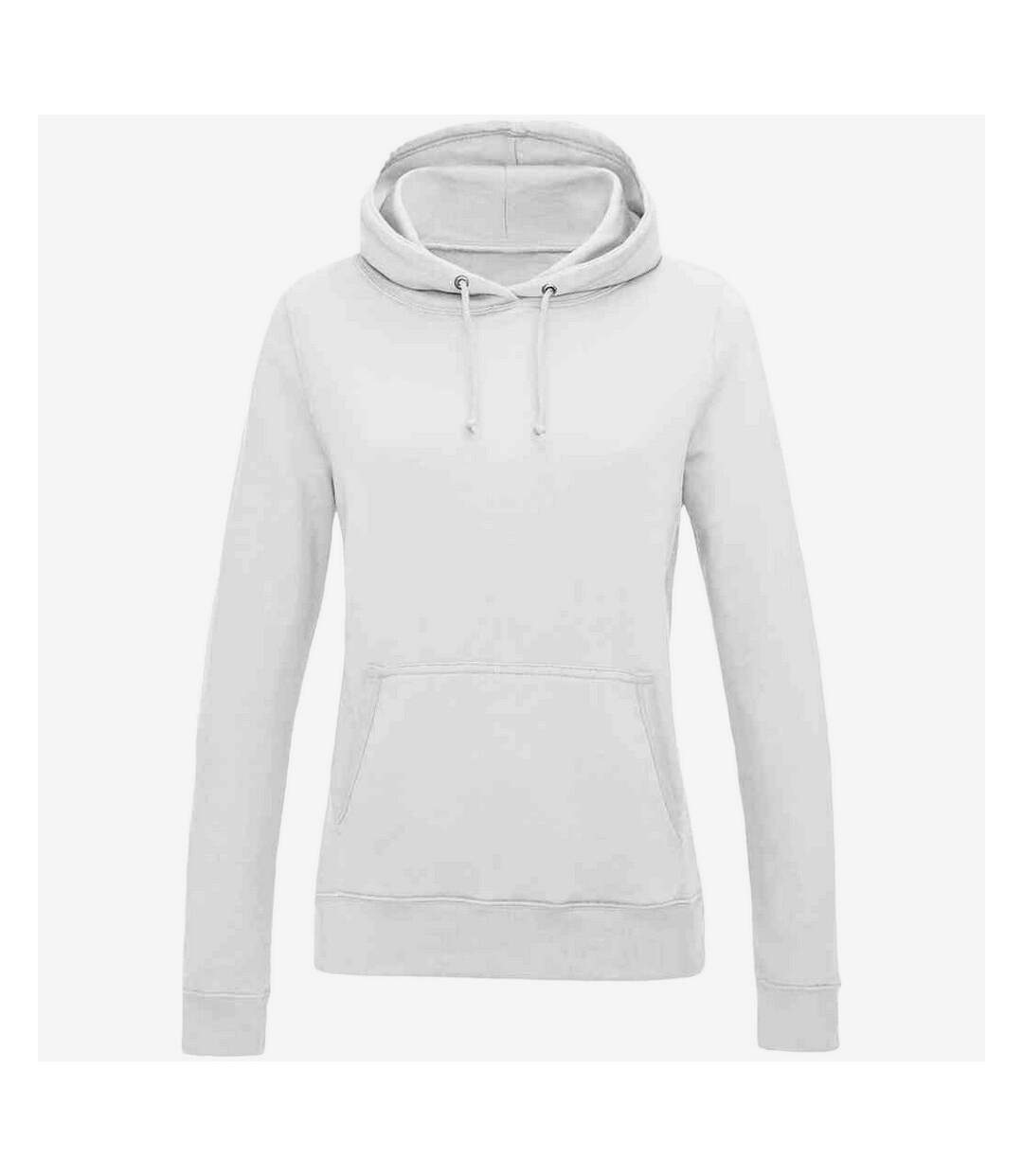 Womens/ladies girlie college hoodie arctic white Awdis